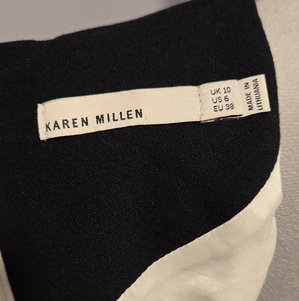 Karen Millen black-white stylized shift dress Sz 6 EU38 - Picture 10 of 10